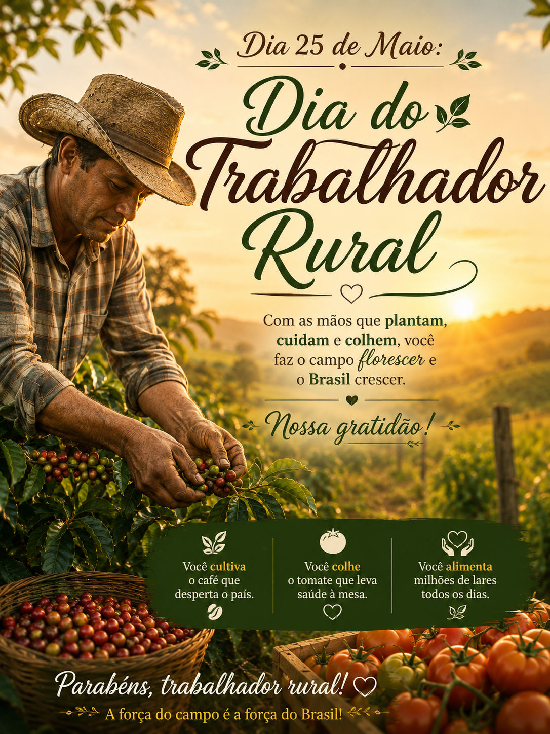 🌾🚜 Dia 25 de Maio – Dia do Trabalhador Rural 🚜🌾
