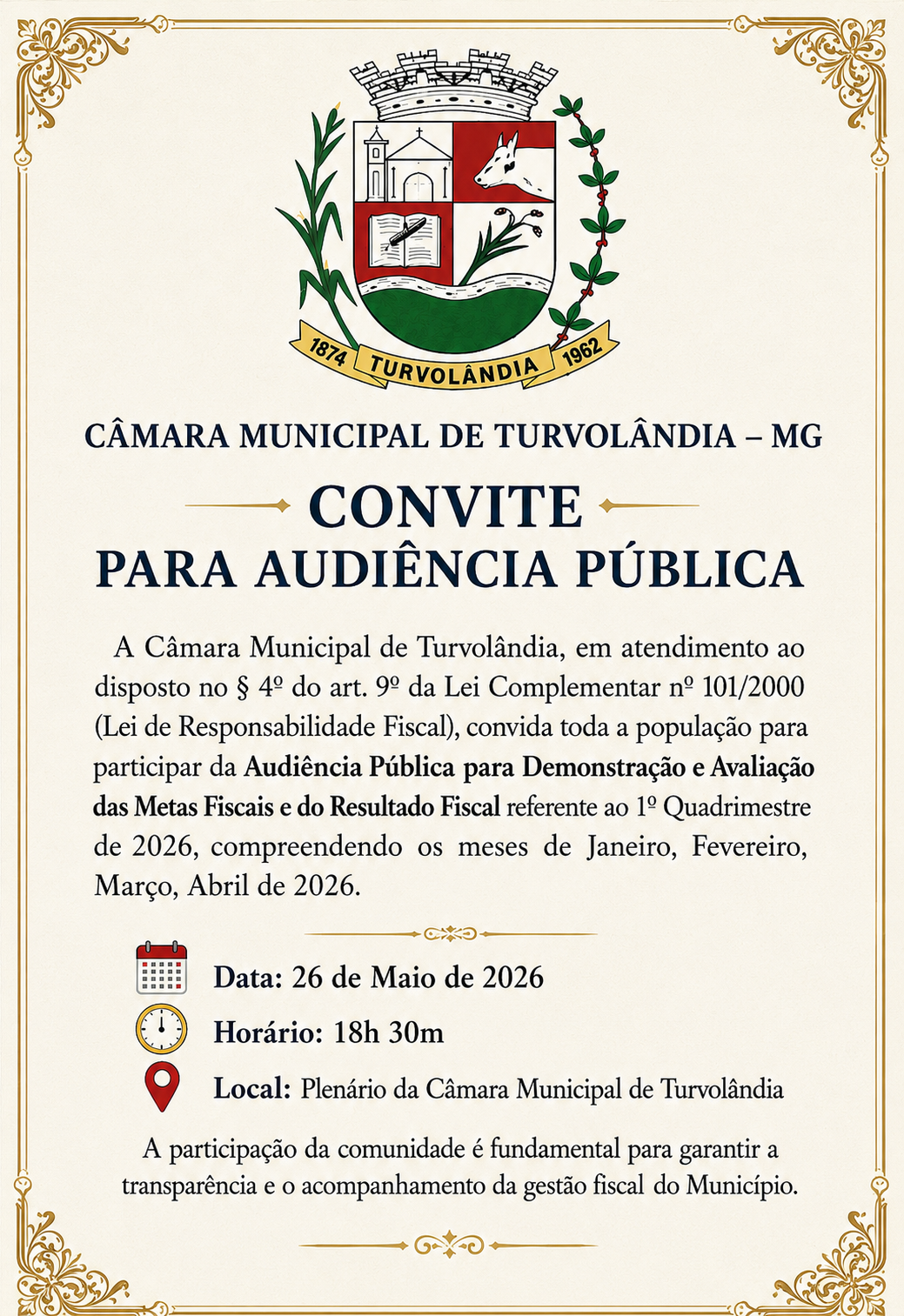 Imagem principal da notícia Convite Audiência Pública 