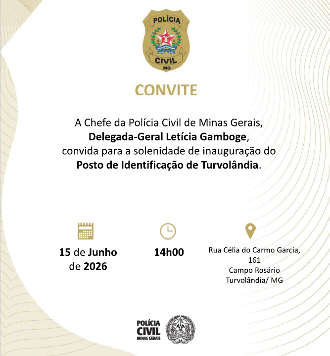 Imagem principal da notícia CONVITE INAUGURAÇÃO DO POSTO DE IDENTIFICAÇÃO DE TURVOLÂNDIA