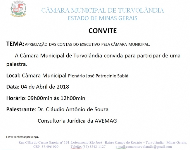 Imagem da notícia: CONVITE