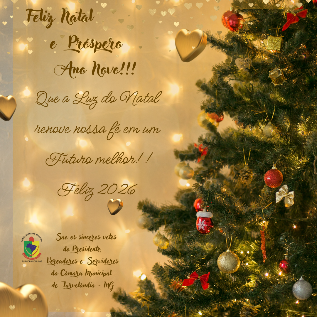 Imagem principal da notícia A CÂMARA MUNICIPAL DE TURVOLANDIA DESEJA A TODOS UM FELIZ NATAL E UM PRÓSPERO ANO NOVO REPLETO DE REALIZAÇÕES!!!!! Boas Festas!!! 