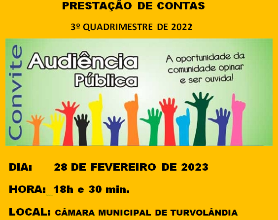 Imagem da notícia: CONVITE - AUDIÊNCIA PÚBLICA