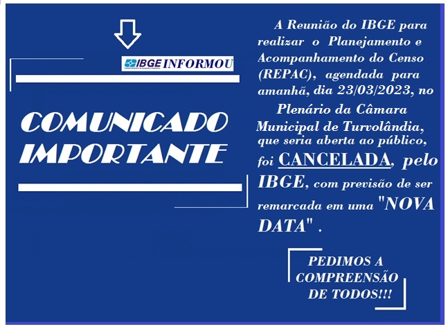 Imagem da notícia: CANCELAMENTO DA REUNIÃO DO IBGE